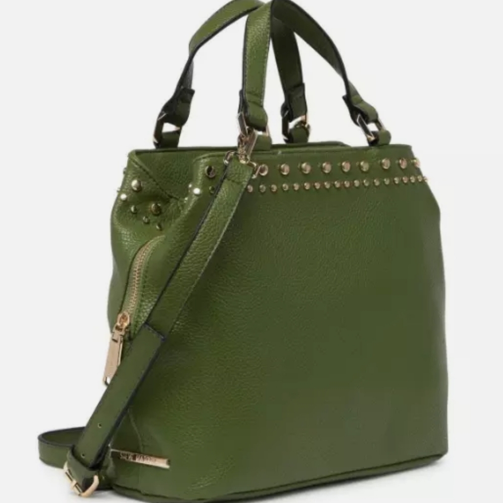 Nwt-Steve Madden Brayna green/gold studs handbag